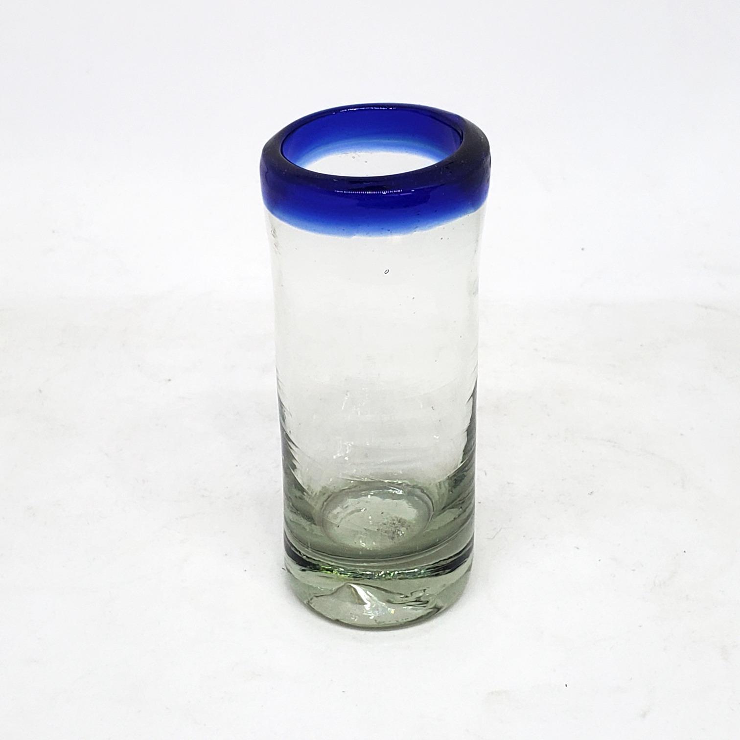 Cobalt Blue Rim 2 oz Tequila Shot Glasses (set of 6)